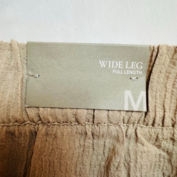 SOFT SURROUNDINGS Wide Leg Pants Womens Oceo Gauze Size Medium Taupe Tan NWT - Picture 12 of 14